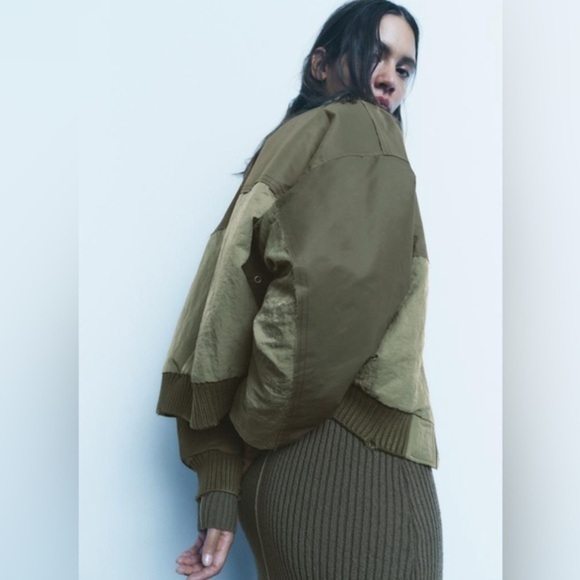 WATERPROOF PATCHWORK BOMBER‎ JACKET by Zara size xs - Picture 2 of 16